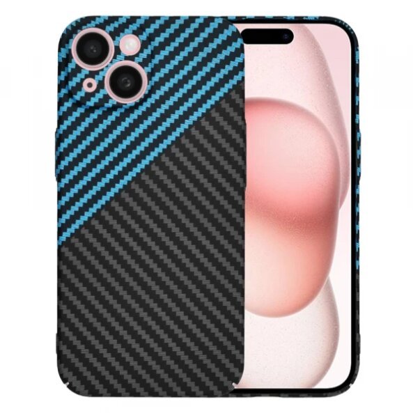 Husa pentru Apple iPhone 15, Techsuit, Carbonite FiberShell, Bleu