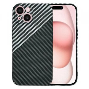 Husa pentru Apple iPhone 15, Techsuit, Carbonite FiberShell, Gri