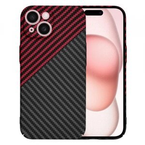 Husa pentru Apple iPhone 15, Techsuit, Carbonite FiberShell Vortex, Rosie