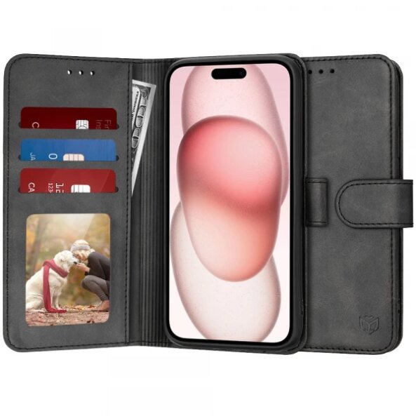 Husa pentru Apple iPhone 15, Techsuit, Diary Book, Neagra