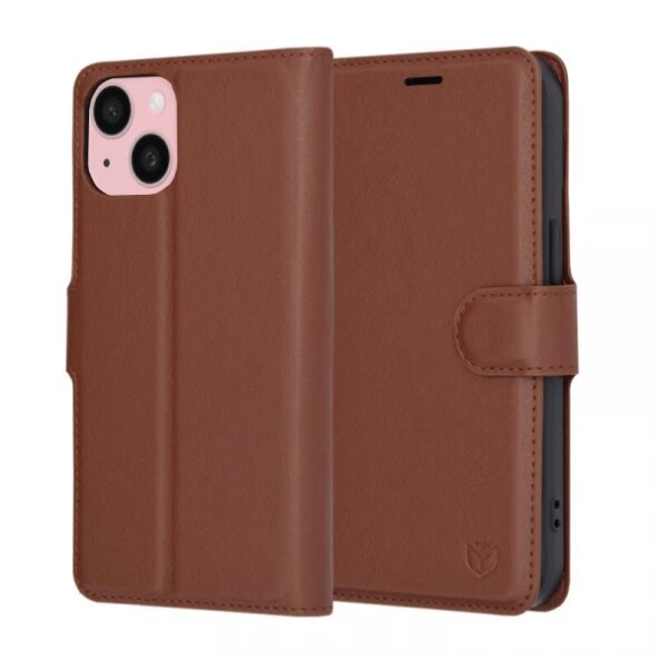 Husa pentru Apple iPhone 15, Techsuit, Leather Folio, Maro