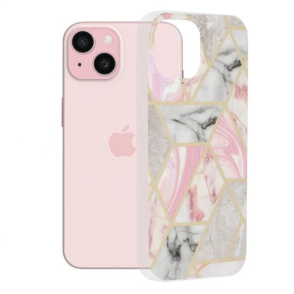 Husa pentru Apple iPhone 15, Techsuit, Marble, Roz