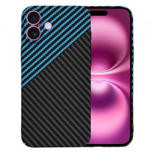 Husa pentru Apple iPhone 16 Plus, Techsuit, Carbonite FiberShell, Bleu