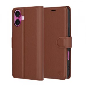Husa pentru Apple iPhone 16 Plus, Techsuit, Leather Folio, Maro