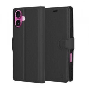 Husa pentru Apple iPhone 16 Plus, Techsuit, Leather Folio, Neagra