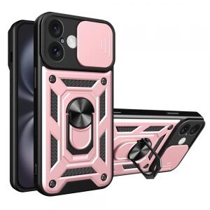 Husa pentru Apple iPhone 16, Techsuit, CamShield, Roz