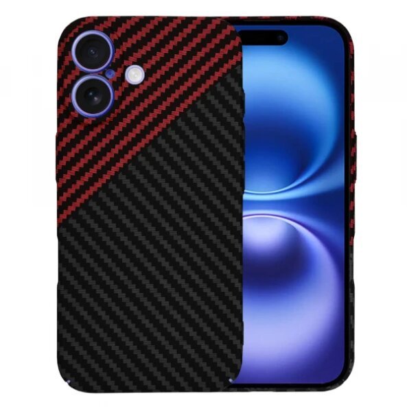 Husa pentru Apple iPhone 16, Techsuit, Carbonite FiberShell Vortex, Rosie