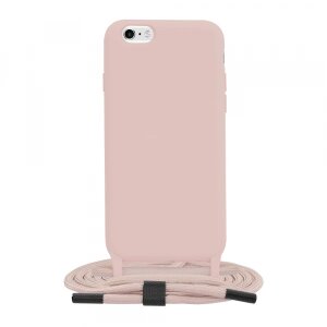 Husa pentru Apple iPhone 6 / 6s, Techsuit, Crossbody Lanyard, Roz