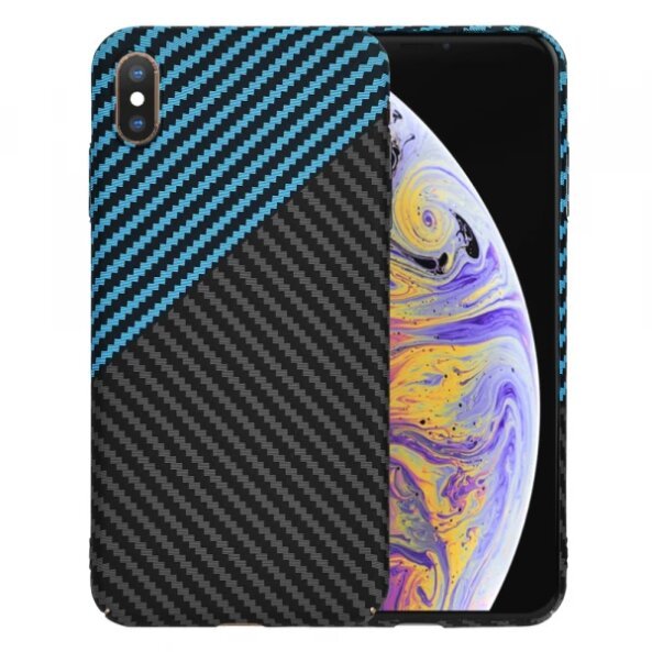 Husa pentru Apple iPhone XS Max, Techsuit, Carbonite FiberShell, Bleu