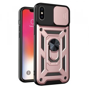 Husa pentru Apple iPhone XS / X, Techsuit, CamShield, Roz