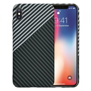 Husa pentru Apple iPhone XS / X, Techsuit, Carbonite FiberShell, Gri
