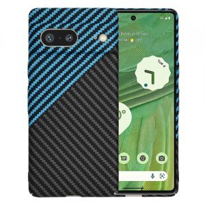 Husa pentru Google Pixel 7, Techsuit, Carbonite FiberShell, Bleu