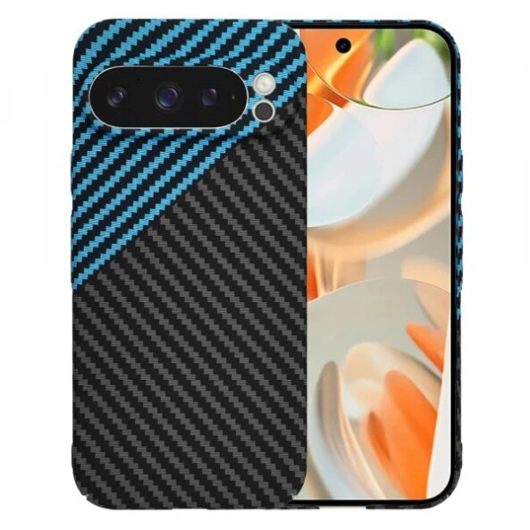Husa pentru Google Pixel 9 Pro, Techsuit, Carbonite FiberShell, Bleu