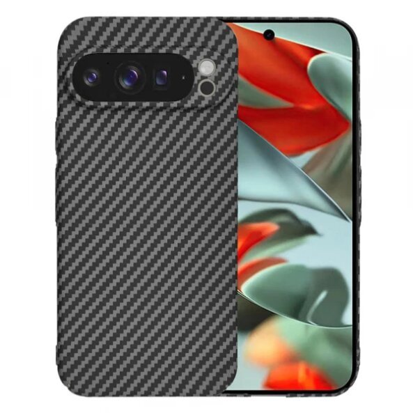 Husa pentru Google Pixel 9 Pro XL, Techsuit, Carbonite FiberShell, Neagra