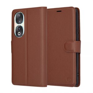 Husa pentru Honor 90, Techsuit, Leather Folio, Maro