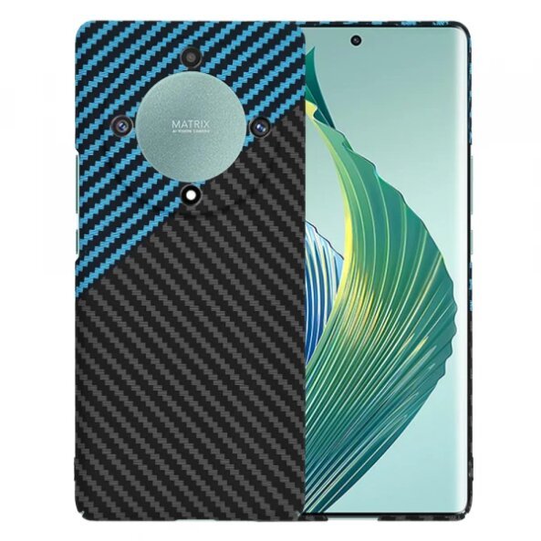 Husa pentru Honor Magic5 Lite, Techsuit, Carbonite FiberShell, Bleu