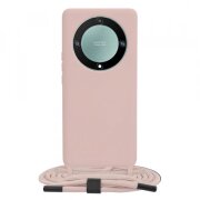 Husa pentru Honor Magic5 Lite, Techsuit, Crossbody Lanyard, Roz