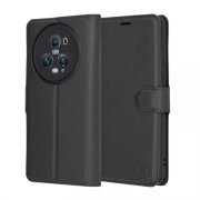 Husa pentru Honor Magic5 Pro, Techsuit, Leather Folio, Neagra