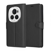 Husa pentru Honor Magic6 Pro, Techsuit, Leather Folio, Neagra