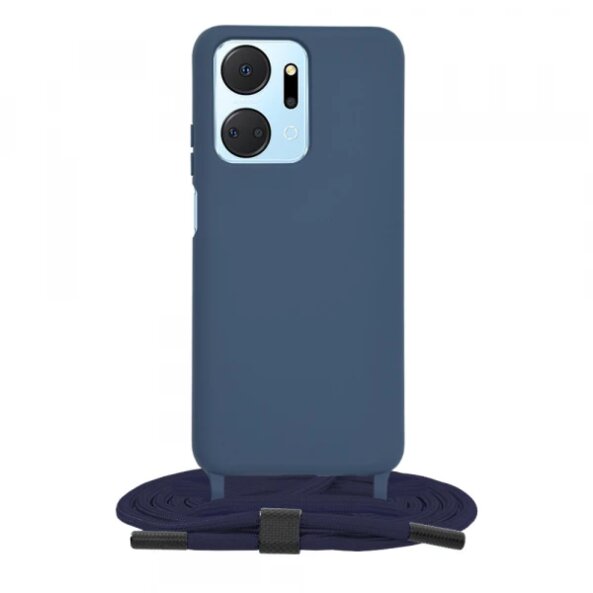 Husa pentru Honor X7a, Techsuit, Crossbody Lanyard, Albastra