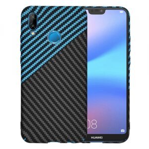 Husa pentru Huawei P20 Lite, Techsuit, Carbonite FiberShell, Bleu