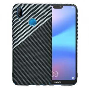 Husa pentru Huawei P20 Lite, Techsuit, Carbonite FiberShell, Gri