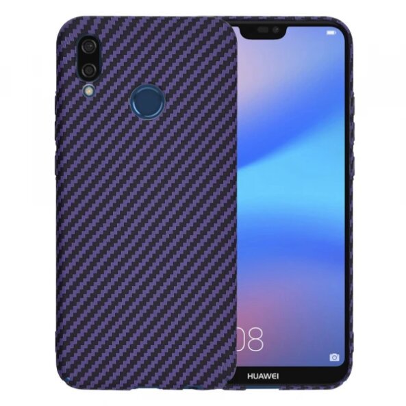 Husa pentru Huawei P20 Lite, Techsuit, Carbonite FiberShell, Mov