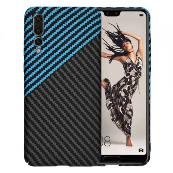 Husa pentru Huawei P20 Pro, Techsuit, Carbonite FiberShell, Bleu