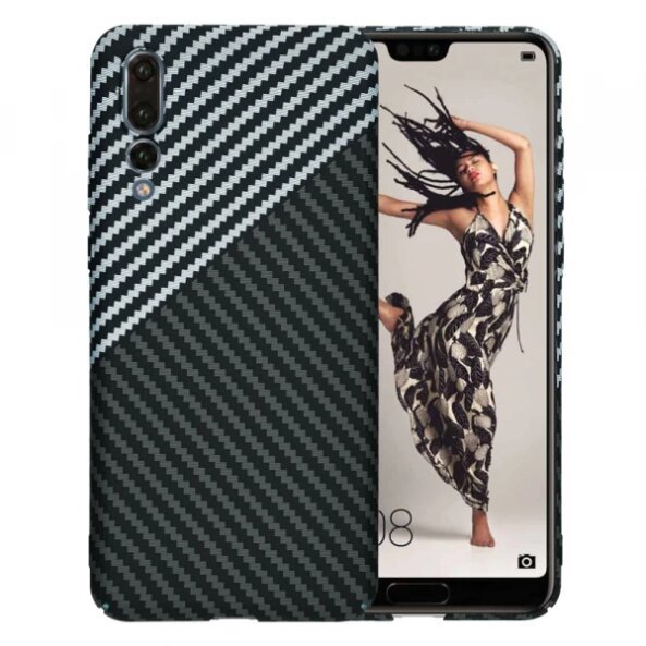 Husa pentru Huawei P20 Pro, Techsuit, Carbonite FiberShell, Gri