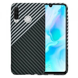 Husa pentru Huawei P30 lite New Edition / P30 lite, Techsuit, Carbonite FiberShell, Gri