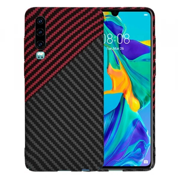 Husa pentru Huawei P30, Techsuit, Carbonite FiberShell Vortex, Rosie