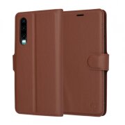 Husa pentru Huawei P30, Techsuit, Leather Folio, Maro