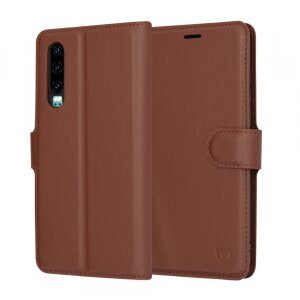 Husa pentru Huawei P30, Techsuit, Leather Folio, Maro