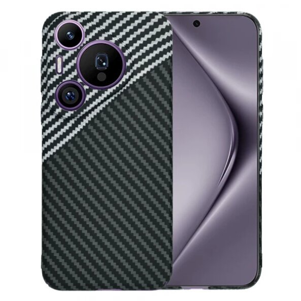 Husa pentru Huawei Pura 70 Pro, Techsuit, Carbonite FiberShell, Gri