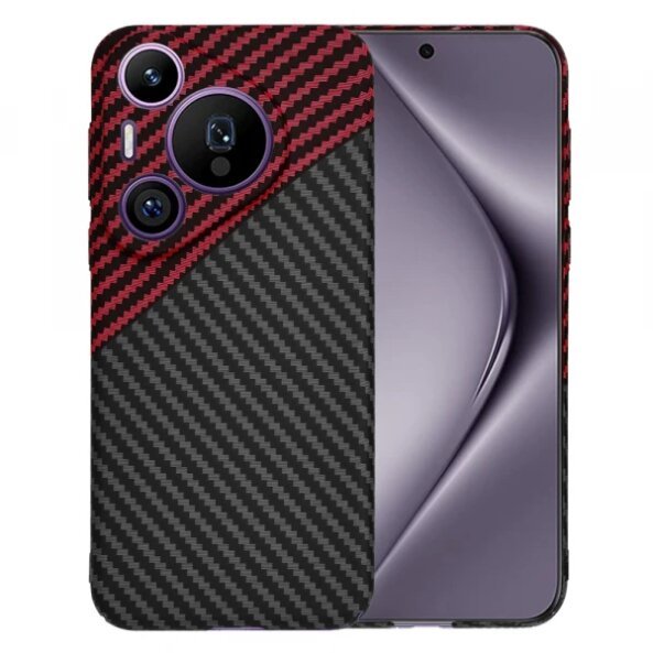 Husa pentru Huawei Pura 70 Pro, Techsuit, Carbonite FiberShell Vortex, Rosie