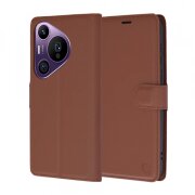 Husa pentru Huawei Pura 70 Pro, Techsuit, Leather Folio, Maro