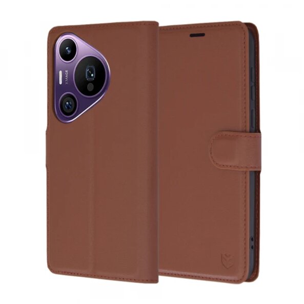 Husa pentru Huawei Pura 70 Pro, Techsuit, Leather Folio, Maro