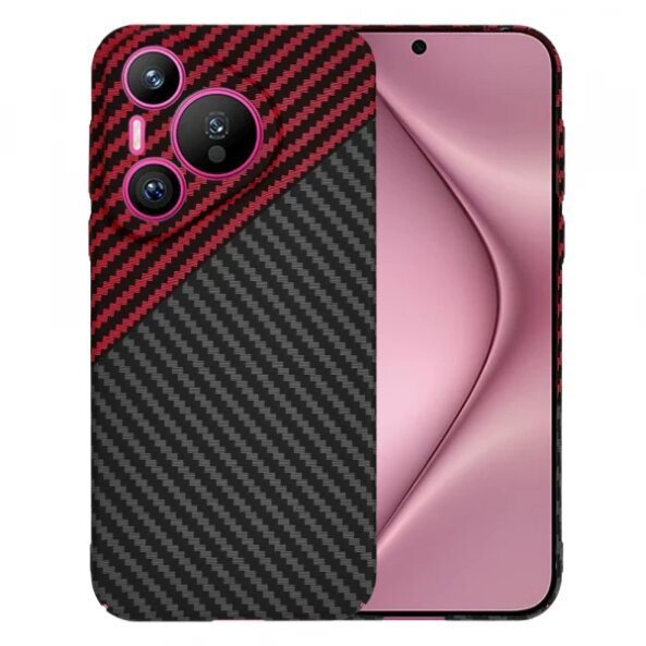 Husa pentru Huawei Pura 70, Techsuit, Carbonite FiberShell Vortex, Rosie