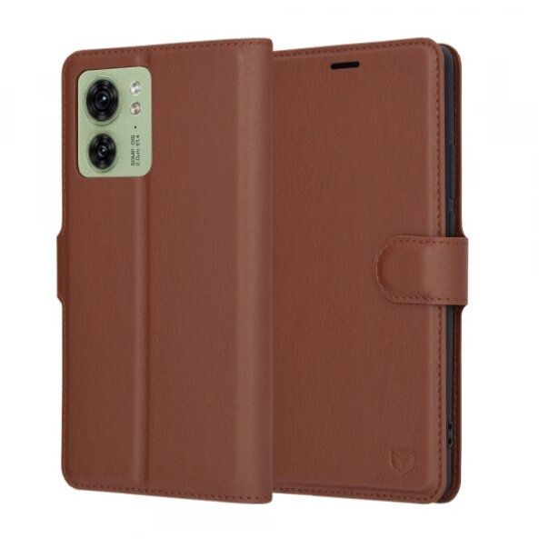 Husa pentru Motorola Edge (2023) / Edge 40, Techsuit, Leather Folio, Maro