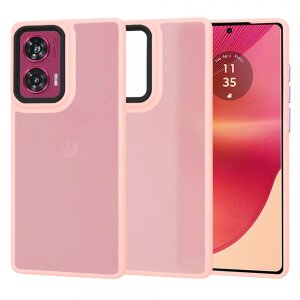 Husa pentru Motorola Edge 50 Fusion, Techsuit, HaloFrost, Roz