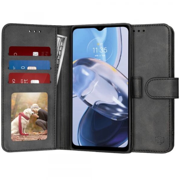 Husa pentru Motorola Moto E22i / E22, Techsuit, Diary Book, Neagra