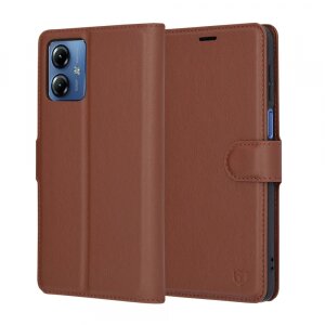 Husa pentru Motorola Moto G14, Techsuit, Leather Folio, Maro