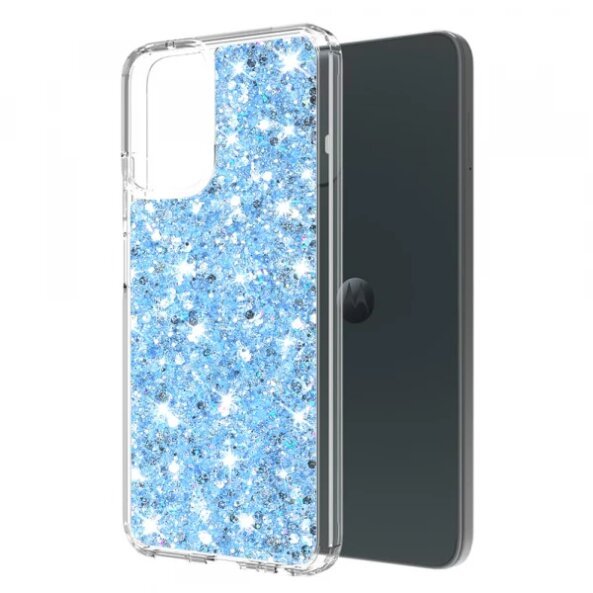 Husa pentru Motorola Moto G54, Techsuit, Sparkly Glitter, Bleu