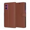 Husa pentru Motorola Moto G55, Techsuit, Leather Folio, Maro
