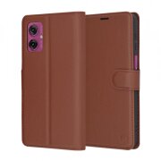 Husa pentru Motorola Moto G55, Techsuit, Leather Folio, Maro