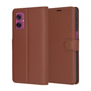 Husa pentru Motorola Moto G55, Techsuit, Leather Folio, Maro