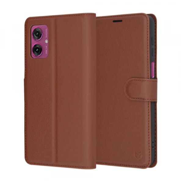 Husa pentru Motorola Moto G55, Techsuit, Leather Folio, Maro