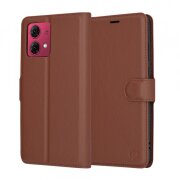 Husa pentru Motorola Moto G84, Techsuit, Leather Folio, Maro
