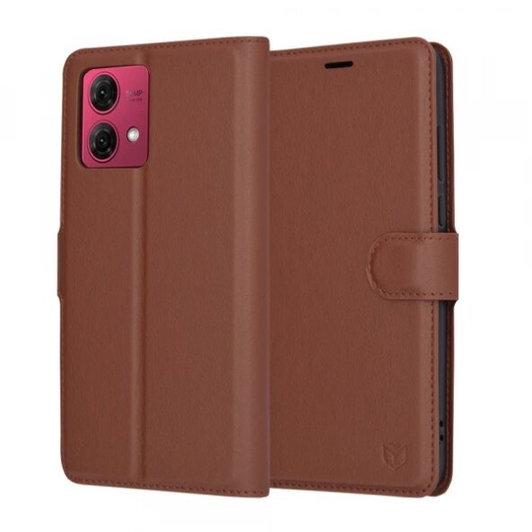 Husa pentru Motorola Moto G84, Techsuit, Leather Folio, Maro