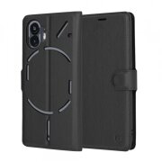 Husa pentru Nothing Phone (2), Techsuit, Leather Folio, Neagra